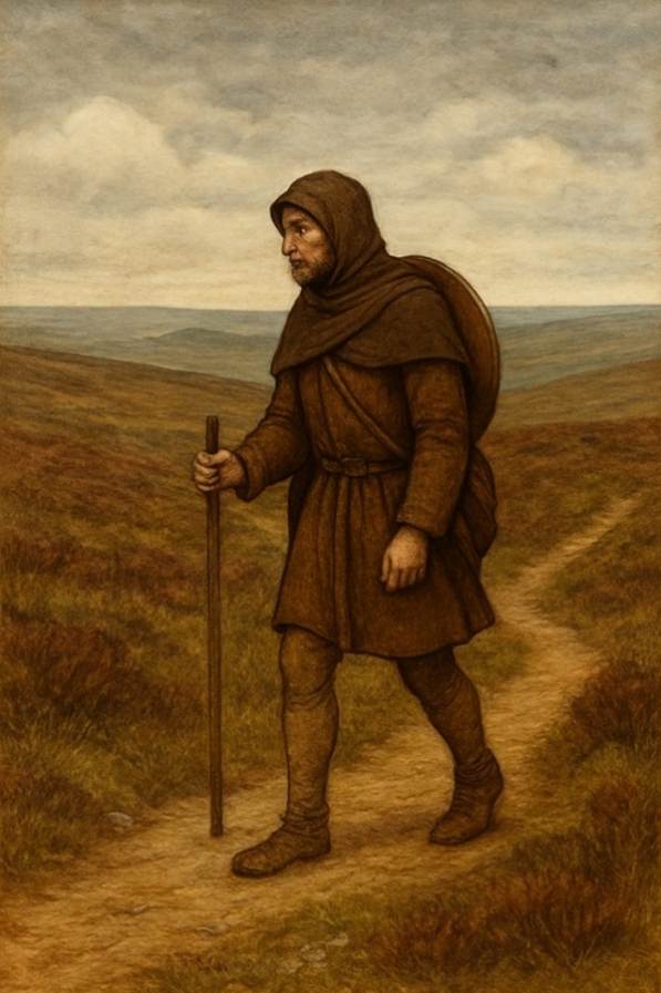 A person in a brown robe walking on a path

AI-generated content may be incorrect.